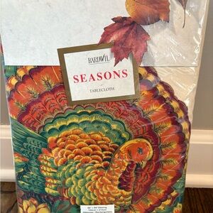 Bardwil Thanksgiving Turkey Tablecloth 60" x 84" Autum Hill Harvest Fall